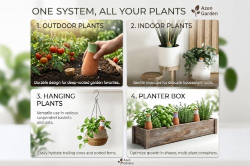 Ollas Plant Watering Globes - Terracotta Self Watering Planter Insert - Automatic Water Bulbs for Indoor/Outdoor Plants - Easy Refill System - Set of 4 with Purple - Image 7