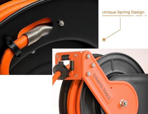 Giraffe Tools Retractable Air Hose Reel 50ft with Swivel Bracket 3/8" - Image 6