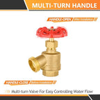 5PC HeSun 1/2" FIP Inlet x 3/4" MHT Outlet Brass Bent Nose Valve - Image 6