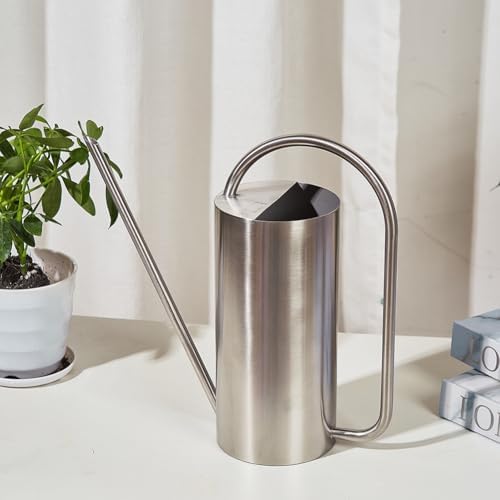 Watering Can for Indoor Plants, 50 oz/1.5L Stainless Steel Watering Can Pot with Long Spout, Garden Watering Cans with Comfortable Handle for Indoor House Plants Bonsai Flower Decorative - Image 3