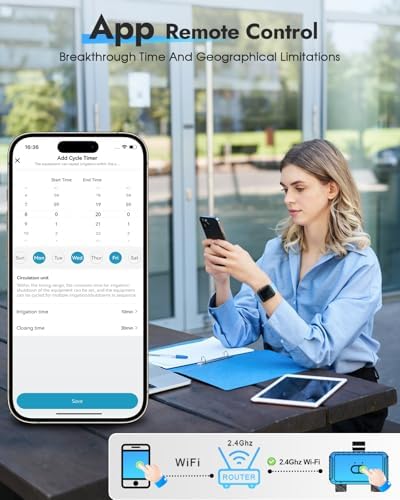 Insoma 2-Zone WiFi Water Timer Brass Inlet Outlet, Smart Sprinkler Timer, No-Gateway 2.4GHz, APP Remote Control WiFi Hose Timers, Voice Control with Alexa, Rain Delay and Manual Mode for Lawn Watering - Image 3