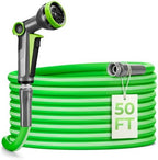 Delxo Garden Hose 50 FT with 8-Pattern Spray Nozzle, 5/8 Inch Hose by Delxo