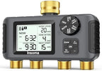 Insoma 4 Zones Sprinkler Timer with Brass Inlet & Outlet, Water Timer for Garden Hose with Auto/Manual/Rain Delay Mode, Hose Timers for Irrigation Watering System for Yard, Lawn, Plant Watering by Insoma
