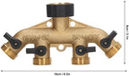 4 Way Water Splitter Brass, Heavy Duty Ball Valve Water Distributor, Rustproof Outdoor Faucet Adapter and Multi Port Garden Hose Manifold for Irrigation Car Wash - Image 6
