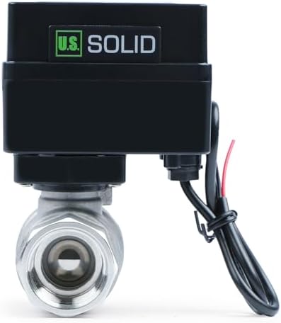 U.S. Solid Motorized Ball Valve- 3/4" Stainless Steel Ball Valve with Full Port, 9-36V AC/DC, 2 Wire Auto Return Setup, Normally Closed (N/C) by USSolid