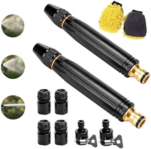 Heavy Duty Adjustable Twist Hose Nozzle Jet Sweeper Nozzle, Hydroblast Power Nozzle for Garden Hose, 2026 New Home Car Wash Water Gun for Patio Cleaning, Plant Watering & Pet Washing (2) by Unknown