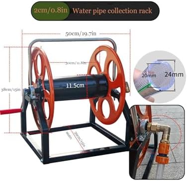 Garden Hose Reel, Portable Metal Hose Organizer, Wall Mountable Hose Holder For Lawn Watering And Cable Storage,2Cm/0.7In - Image 5