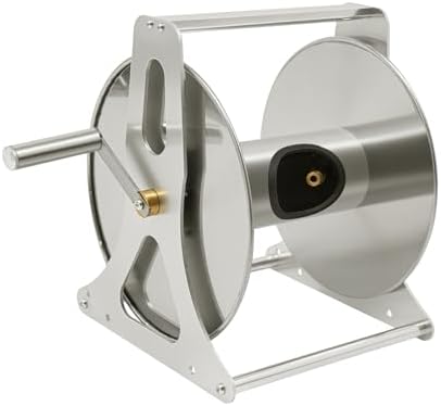 164ft Stainless Steel Garden Hose Reel, Wall Mount/Floor/Cart with Crank by DuYouG