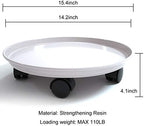 Plant Caddy with Wheels 15.5 Inch, 2 Pack Heavy Duty Plant Dolly Tray, Round Planter Caddies for Indoor & Outdoor Use, White - Image 2