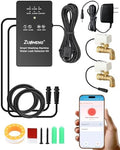 WiFi Washing Machine Water Leak Detector Kit with App Alerts & Sound Light Alarm, Dual Power Supply, High-Precision Sensor, Automatic Hot & Cold Shut-Off Valves (3/4" 90°) by Zuomeng