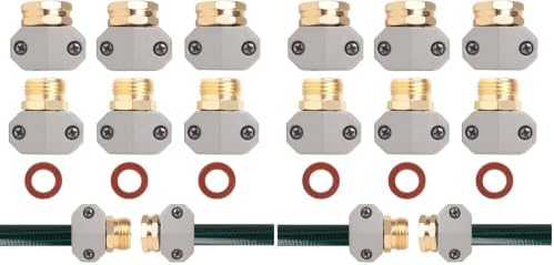 Hose repair kit,（3 Sets）garden hose repair Fittings Aluminum Female and Male With Zinc Clamp Water Hose End Repair Connector Fit 3/4 Inch And 5/8 Inch Garden Hose，garden hose repair kit (Pack of 2) by GDIM