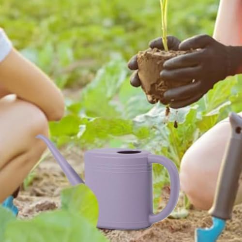 1l Small Watering Can, Pp Garden Watering Jug with Long Spout, Non Slip Base Lightweight Waterings Jug, Easy Pour Plant Water Can for Indoor House Patio Porch Lawn Backyard Purple - Image 3