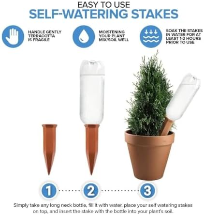 6‑Pack Ceramic Self Watering Spikes, Terracotta Plant Waterer for Pots - Image 4