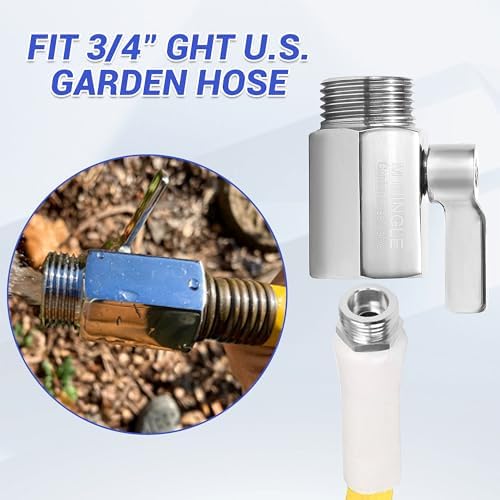 M MINGLE Garden Hose Shut Off Valve, Stainless Steel, 3/4 Inch, 2-Pack - Image 5