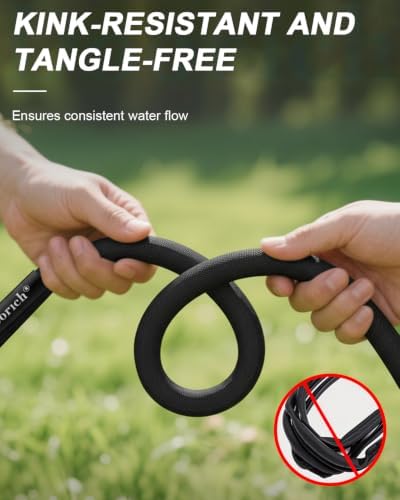 100ft Garden Hose, Ultra Lightweight Flat Water Hose with Valve - Image 5