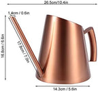 Headerbs Watering Can Stainless Steel Watering Pot 900ml Long Narrow Spout Sanded Finish Ergonomic Handle for Indoor Plants Bonsai Flowers Houseplants Gardening (Large) - Image 2