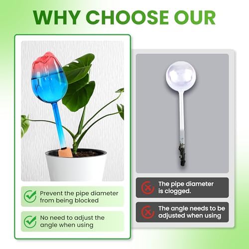 Plant Watering for Tulips, Glass Watering Globe, Self-Watering Pot Plug-in, Travel Holiday Plant Watering Device, Home Decor, Automatic Home Plant Hydration System, 4 Pack - Image 4
