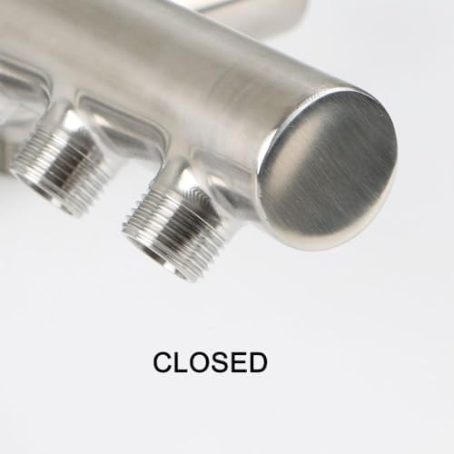 304 Stainless Steel 8-Port Manifold Splitter – 8 ways 25 Bar Pressure Rated for Drinking Water, Oil/Gas, Brewery, Cooling Systems, Polished Closed - Image 4