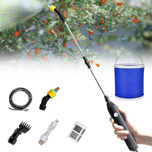 23.6 Inch Battery Powered Sprayer Wand Telescopic with Hose & 11L Bucket - Image 2