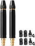 Adjustable Twist Brass Heavy Duty Hose Nozzle Solid Metal Garden Water Spray Patterns Nozzle Sprinkler High Pressure Jet Sweeper Power Washer Attachment for Car Washing Plants Alloy Sprayer(2 PC) by Unknown