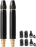 Adjustable Twist Brass Heavy Duty Hose Nozzle Solid Metal Garden Water Spray Patterns Nozzle Sprinkler High Pressure Jet Sweeper Power Washer Attachment for Car Washing Plants Alloy Sprayer(2 PC) by Unknown