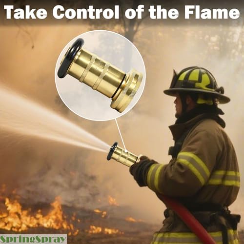 2 Inch Fire Hose Nozzle Brass NPSH/NPT Nozzles 108GPM 100PSI - Image 4