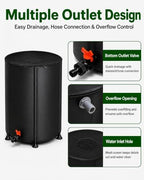 50 Gallon Collapsible Rain Barrel, Portable Rainwater Collection System, Rain Catcher Barrel with Spigots and Overflow Kit, Rain Water Barrel Collector for Garden, Black ﻿ - Image 4