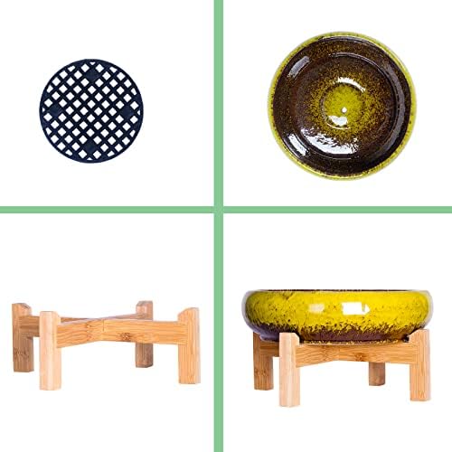 Succulent Pots, 7.3/10 Inch Bonsai Pots with Trays, Large Succulent Planter - Image 3