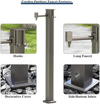 Vertical Garden Faucet Column for Outdoor, Heavy Duty Steel Hose Holder with 15M Spray Gun & Hooks - Free Standing Tap Water Fountain Stand for Villa Courtyard Watering, Floor Mounted - Image 2