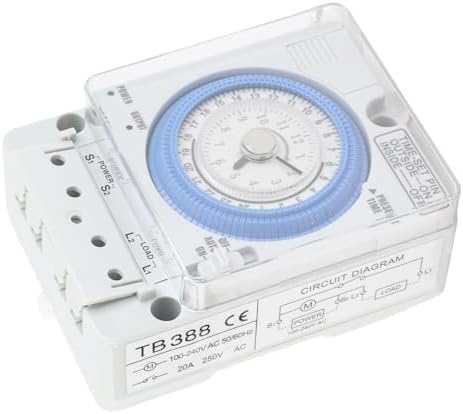 Mechanical Timer 24 Hours, Automatic Low Power Consumption Time Switch for Water Heaters Breeding Garden, 100-240VAC, 24H Programmable with 300mAh Battery - Image 5