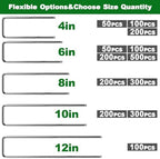 AMAGABELI GARDEN & HOME 300 Pack Galvanized Landscape Staples 8 Inch 11 Gauge Garden Staples Garden Stakes Plant Cover Stakes U-Shaped Landscape Stakes Landscape Pins for Weed Barrier Fabric - Image 2