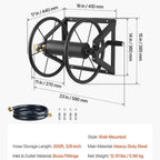 Outdoor Garden Hose Reel Water Pipe Rack Winding Device Wall Mounted Installation - Image 4