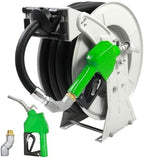 Fuel Hose Reel,Ratchet Spring-Driven Retractable 3/4"x50' Diesel Hose Reel W/Swivel,AUTO Fuel Nozzle,300 PSI,1"NPT Inlet,3/4"Outlet Heavy Duty Steel Construction for Farm Ship Vehicle Tank by Unknown