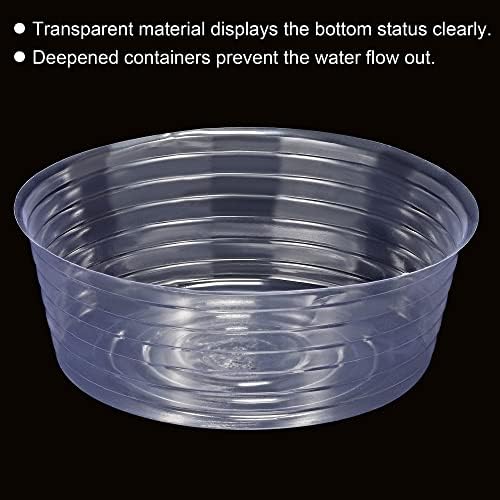 MECCANIXITY Plant Pot Saucer 10 Inch Plastic Round Flower Drip Tray for Indoor Outdoor, Clear Pack of 20 - Image 4