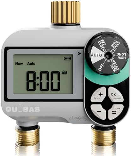 QUOBAS Brass Sprinkler Timer, Programmable Water Hose Timer for Garden Hose by QUOBAS