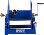 Coxreels 1125-5-100 Hand Crank Steel Hose Reel, 1125 Series – ¾" x 100', 3,000 PSI - Heavy Duty All Welded Steel A Frame - Adjustable Tension Break – Made in The USA, Blue - Image 3