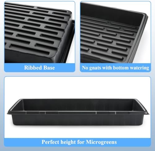 50-Pack Heavy-Duty 1020 Seed Trays No Holes, Thick Plastic Plant Flats - Image 6