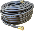 100 ft x 5/8" Hybrid Garden Hose Black Rubber Water Hose Female 3/4" Brass Fits by Unknown