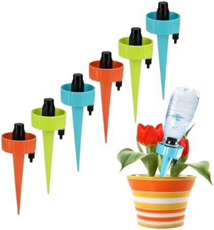 6/12pcs Self Watering Spikes for Plants, Auto Watering Planter Insert with Adjustable Drip Valve, Plant Watering Devices for Indoor & Outdoor Use(12pcs) by Unknown