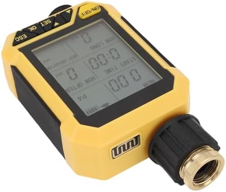 Programmable Sprinkler Timer, 4 Custom Schedules for Lawn Garden Zones Rain Delay Function Auto Manual Modes ABS Brass Outdoor Build for Homeowners Yard Balcony Watering Systems by Unknown