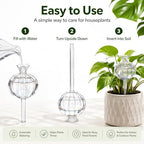 6 Pcs Plant Watering Globes, Glass Self-Watering Globes, Guava-Shaped, Automatic Irrigation Bulbs for Indoor Outdoor Potted Plants - Image 4