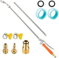 Extendable Spray Wand 44 Inch Stainless Steel Spray Rod with Brass Barb Connector, Retractable Sprayer Wand, Adjustable Nozzle for Garden Hose, Car Wash, Roof Cleaning by Unknown