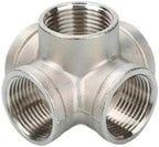 BUILDRA 1/4" 3/8" 1/2" 3/4" 1" 1.2" .5" Female 3/4/5 Ways Corner Splitter Stainless Steel Pipe Fitting Connector(5 Ways,1") by Unknown