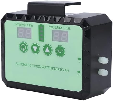 WALFRONT Automatic Watering Pot Plant Solar Drip Irrigation System, 24V DC with LED Timer, Rainwater Collector, Hose and Dripper Kit for Indoor Outdoor Garden Greenhouse (Black) - Image 7