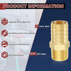 8pcs Brass Hose Barb Fittings 1" Hose Barb to 3/4" NPT Male - Image 2