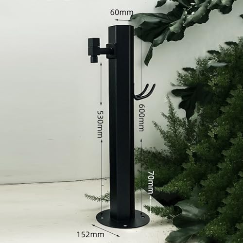 304 Stainless Steel Cylindrical Vertical Garden Water Column with Hose Stand ,Outdoor Anti-Freeze Faucet Column Watering Fountain Irrigation Post,Yard Water Dispenser Hydrant Floor Mount Water Tap - Image 2