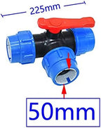 Hose Connector Adapter 20/25/32/40/50/63mm PE Pipe Three-way Quick Connection Valve 3 Way Garden Faucet Plastic Valve T-type Manifold 1Pcs (Color : 50MM) - Image 2