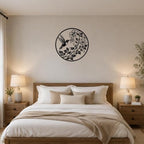 Hummingbird Flowers Wings Petals Metal Wall Art as Home Decor Accent Bold - Image 4