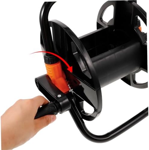 balacoo Pipe Storage Rack Outside Hose Reel Water Hose Roller Wall Mount Reel Watering Cart Floor Standing Reel Holder Reel on Wheels Winding Reel Plastic - Image 5