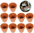 Flower Pot 10pcs Pottery with Drainage Hole Red - Image 7